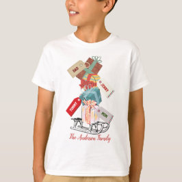 Rood Groen Sled Trendy familienaam Kerst Kinder T-shirt