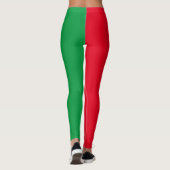 Rood & Groen Stevig Kleurenblok Kerstmis Leggings (Achterkant)