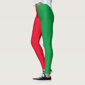 Rood & Groen Stevig Kleurenblok Kerstmis Leggings (Links)