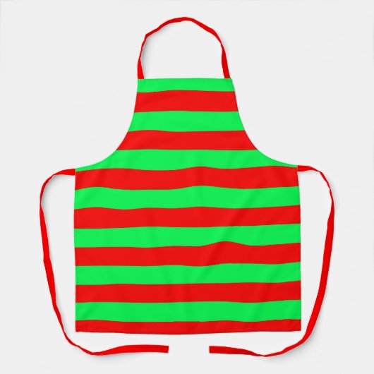 Rood Groen Strepen Design Schort (Voorkant)