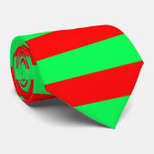Rood Groen Strepen Design Stropdas (Opgerold)