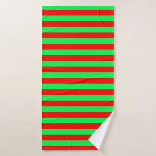 Rood groen strepen ontwerp badhanddoek (Badhanddoek)