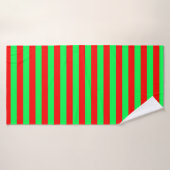 Rood groen strepen ontwerp badhanddoek (Badhanddoek)