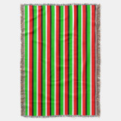 Rood Groen Strepen Patroon Ontwerp Deken (Voorkant Verticaal)