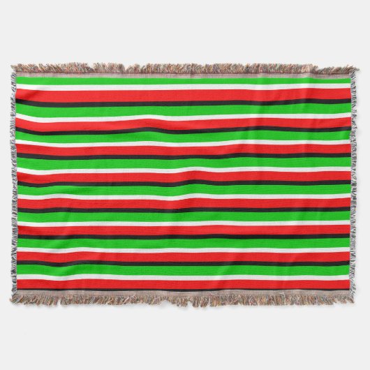Rood Groen Strepen Patroon Ontwerp Deken (Voorkant)