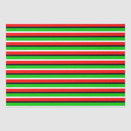 Rood Groen Strepen Patroon Ontwerp Tissuepapier (Voorkant)