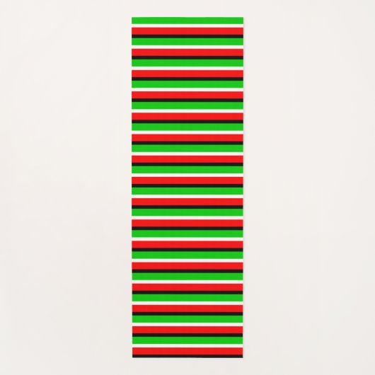 Rood Groen Strepen Patroon Ontwerp Yogamat (Voorkant)