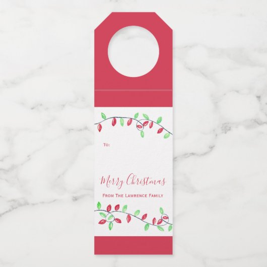 Rood Groen String Lights Kerstmis Vakantie Gift Flessenhanger (Voorkant)