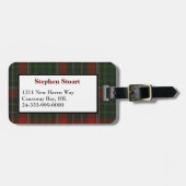 Rood & Groen Stuart Tartan Plaid Bagagelabel (Voorkant horizontaal)