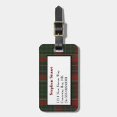 Rood & Groen Stuart Tartan Plaid Bagagelabel (Voorkant verticaal)
