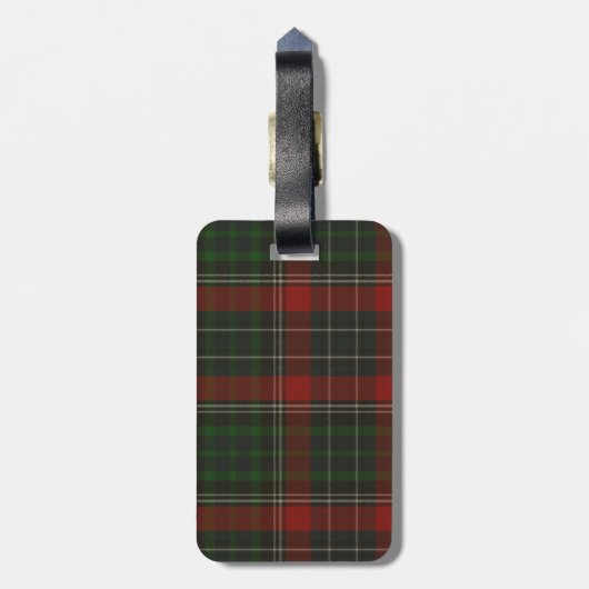 Rood & Groen Stuart Tartan Plaid Bagagelabel (Achterkant verticaal)