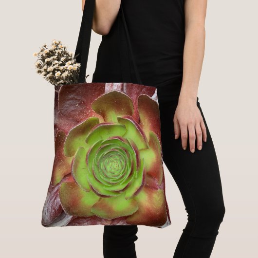 Rood Groen Succulent Plant Tote Bag (Dichtbij)
