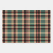 ROOD GROEN TAN WINTERVAKANTIE PLAID PATROON INPAKPAPIER VEL (Voorkant 3)