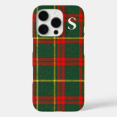 Rood groen tartan geruit met monogram  Case-Mate iPhone case (Achterkant)