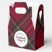 Rood & Groen Tartan: Nostalgische Kerstvibes Bedankdoosjes (Geopend)