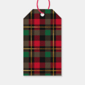 Rood Groen Tartan Plaid Minimaal Elegant Cadeaulabel (Achterkant)