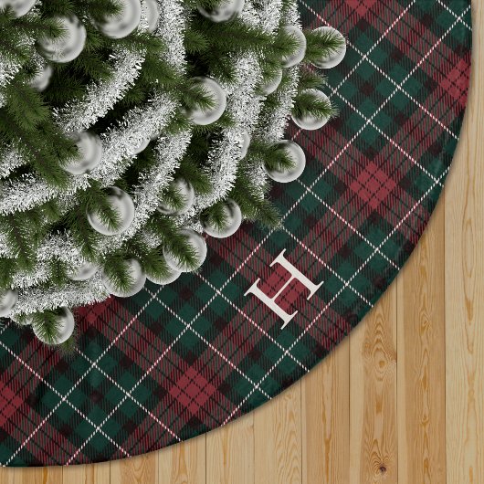 Rood & Groen Tartan Plak Monogram Kerstboom Rok