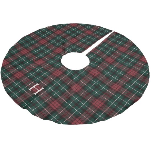 Rood & Groen Tartan Plak Monogram Kerstboom Rok (Gekanteld)