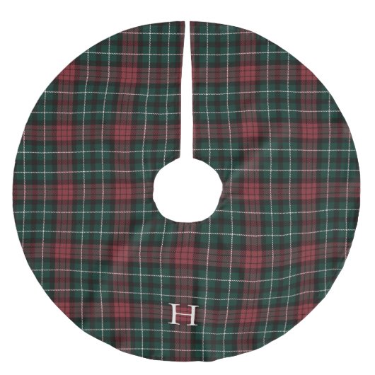 Rood & Groen Tartan Plak Monogram Kerstboom Rok (Voorkant)