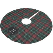Rood & Groen Tartan Plakken Monogram & Familienaam Kerstboom Rok (Gekanteld)