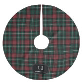 Rood & Groen Tartan Plakken Monogram & Familienaam Kerstboom Rok (Voorkant)