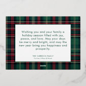 Rood & Groen Tartan Schotse ruit Happy Holidays Fo Folie Feestdagenkaart (Achterkant)
