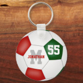 rood groen team kleuren jongens sportvoetbal sleutelhanger (Voorkant)
