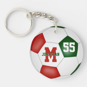 rood groen team kleuren voetbaltas label sleutelhanger