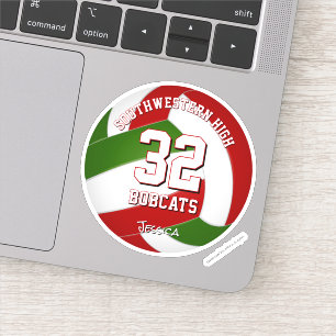 rood groen team voor meisjes volleybal sticker
