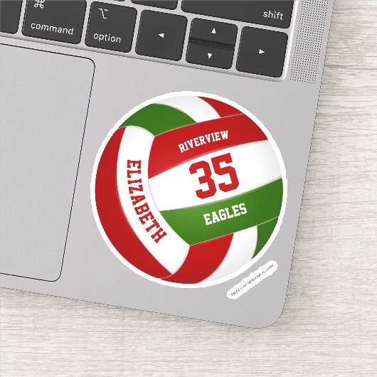 rood groen team voor meisjes volleybal sticker (Detail)