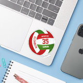 rood groen team voor meisjes volleybal sticker (Laptop met iPhone)
