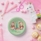 Rood Groen Teddybeer Santa Vrolijk Kerstfeest Papieren Kommen (Feest)