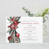 Rood Groen Traditioneel Blad Kerstfeest Kaart (Staand voorkant)