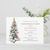 Rood Groen Traditioneel Boom Kerstfeest Kaart (Staand voorkant)