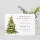 Rood Groen Traditionele Boom Lichten Kerstfeest Kaart (Staand voorkant)