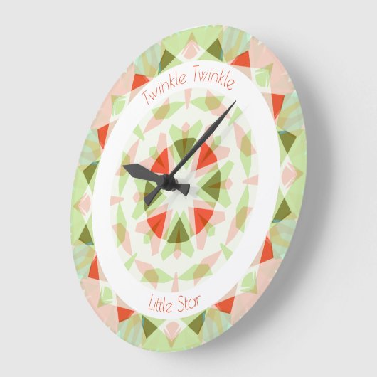 Rood Groen Twinkle Kleine Star Baby Meisje Kwekeri Grote Klok (Hoek)