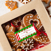 Rood groen uit de keuken van Kerstmis Etiket