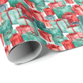 Rood groen vakantie Cadeaus kerst Cadeaupapier (Rol Hoek)