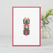 Rood & Groen Vakantie Gift Box Design Kaart (Staand voorkant)