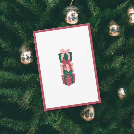 Rood & Groen Vakantie Gift Box Design Kaart