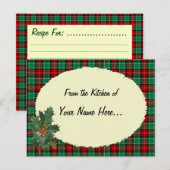 Rood Groen Vakantie Holly Aangepaste Recept Kaart (Voorkant / Achterkant)