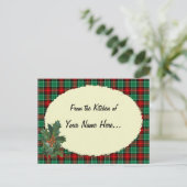 Rood Groen Vakantie Holly Aangepaste Recept Kaart (Staand voorkant)