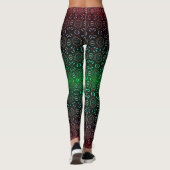 Rood Groen Vakantie Kerstmis Legging (Achterkant)