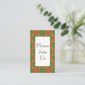 Rood Groen Vakantie Patroon Uitnodiging Visitekaar Informatiekaartje (Staand voorkant)