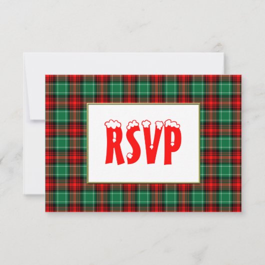 Rood Groen Vakantie Plaid Aangepaste Vakantie RSVP (Voorkant)