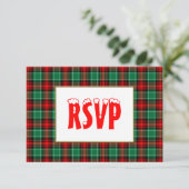 Rood Groen Vakantie Plaid Aangepaste Vakantie RSVP (Staand voorkant)
