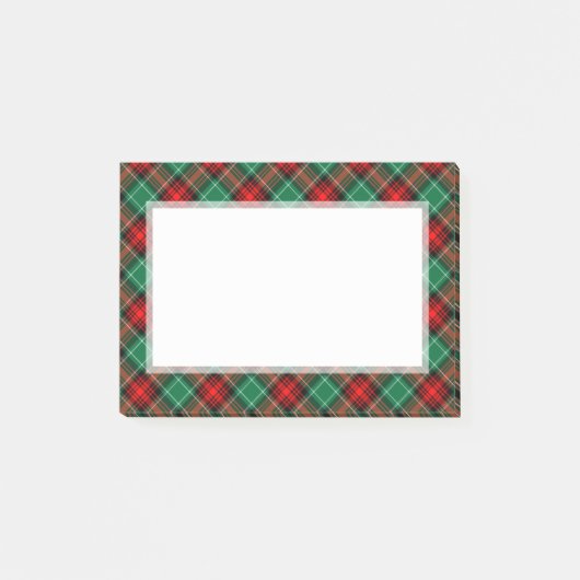 Rood Groen Vakantie Plaid Patroon Stickies Post-it® Notes (Voorkant)