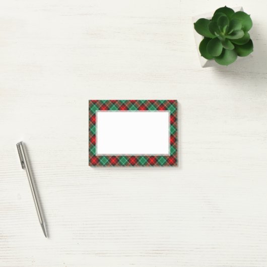 Rood Groen Vakantie Plaid Patroon Stickies Post-it® Notes (Kantoor)