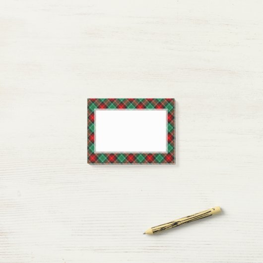 Rood Groen Vakantie Plaid Patroon Stickies Post-it® Notes (Op bureau)