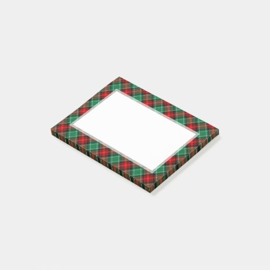 Rood Groen Vakantie Plaid Patroon Stickies Post-it® Notes (Schuin)
